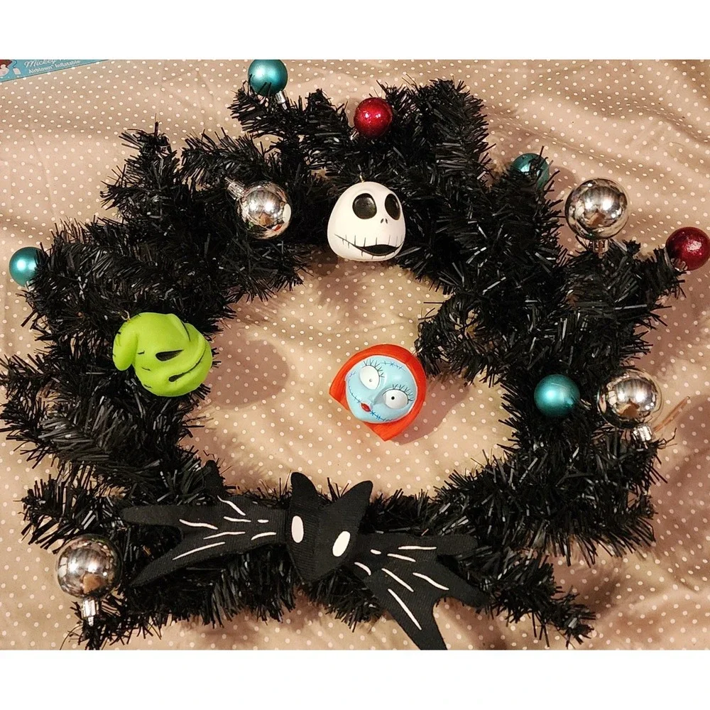 Jack Skellington Nightmare Before Christmas Wreath Disney Door Sally Decoration